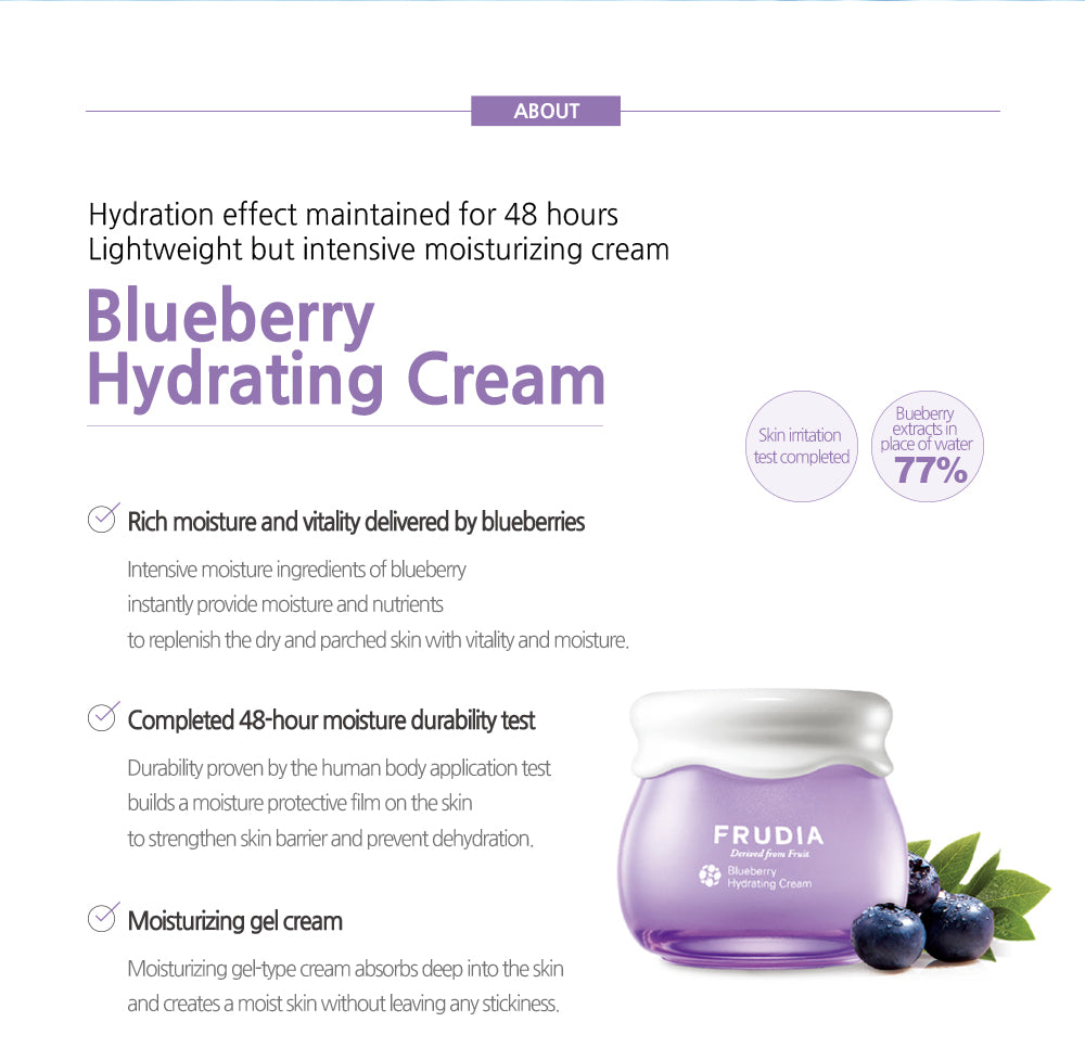 Frudia: Blueberry Hydrating Cream 10ml.